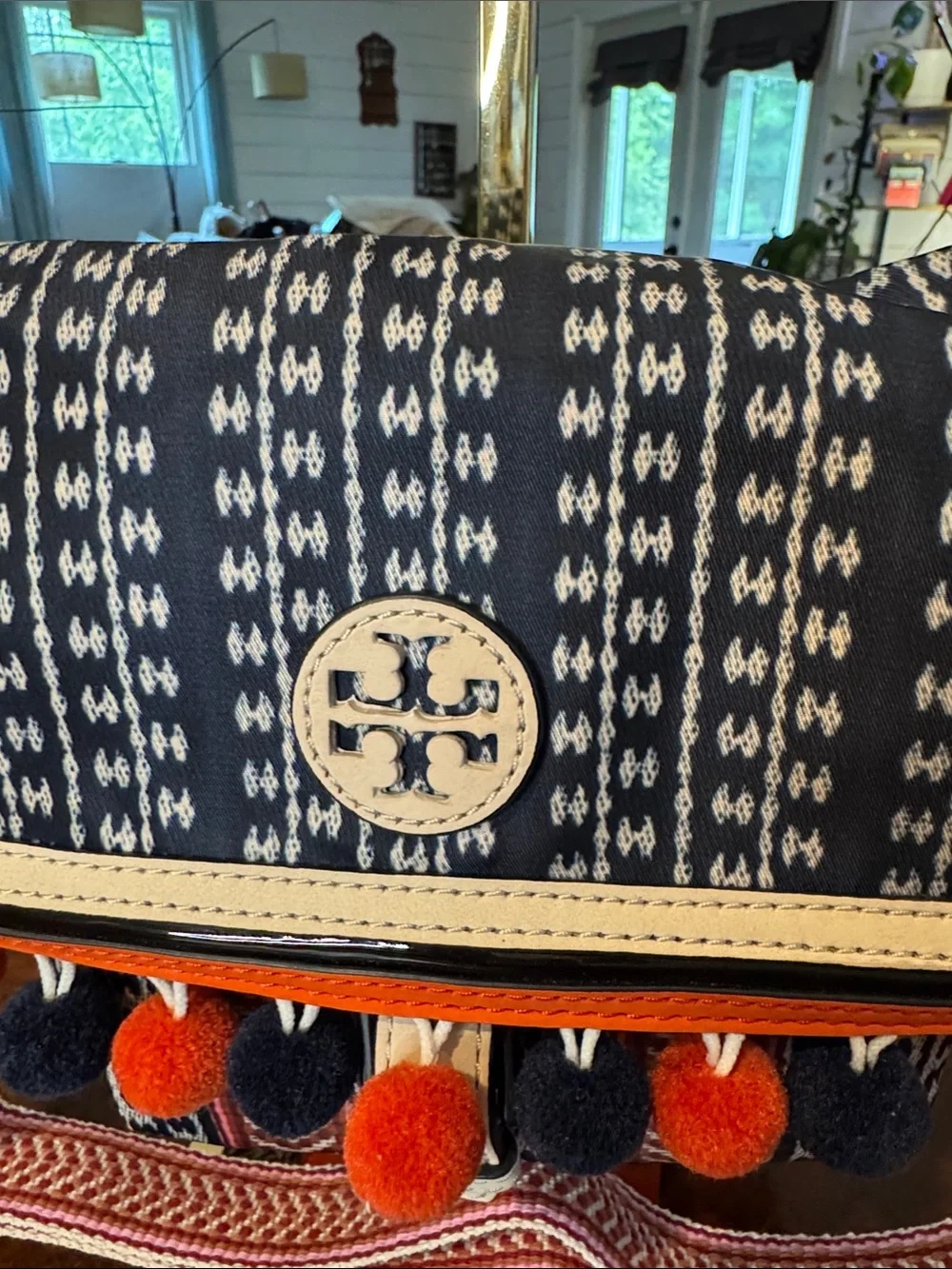 Tory Burch Women's Scout Nylon Crossbody Bag with Pom Pom